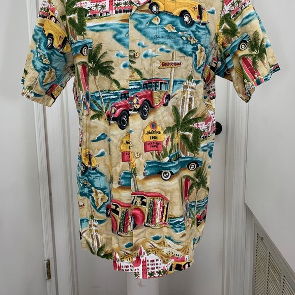 Kole Kole Vintage Hawaiian panel cars Shirt button - Picture 3 of 6